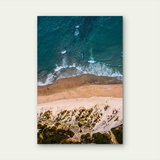 Bird Eye Shot Beach With Blue Sea 60x90cm Metal Print Ready to Hang