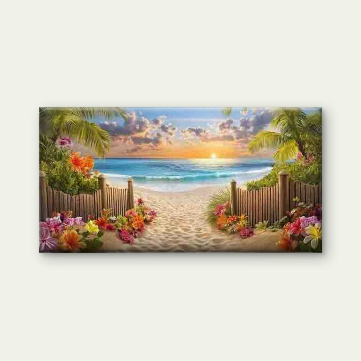 Beach Pathway to Paradise Wall Art Canvas Office Home Room Framed 120x60cm