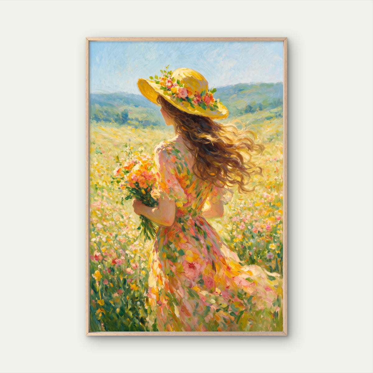 Textured Painting Romantic Summer Wildflower Premium quality Poster print choose your sizes
