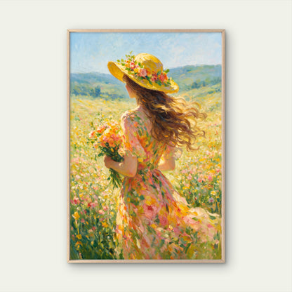 Textured Painting Romantic Summer Wildflower Premium quality Poster print choose your sizes