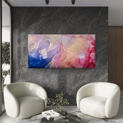 Colorful Abstract Alcohol Ink Wall Art Canvas Office Home Room Framed 120x60cm