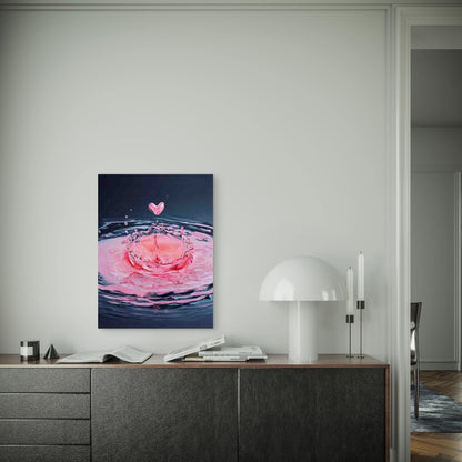 Water Drop In a Shape Of Heart Metal Print Ready to Hang