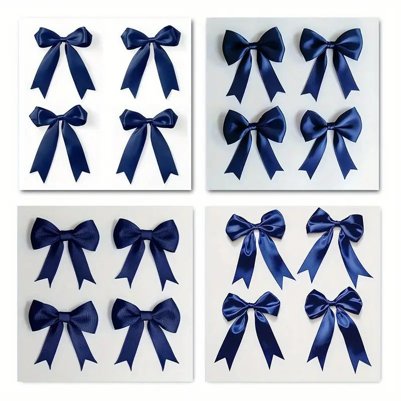 4pcs  Navy Blue Bow er   Wall Art Canvas Framed