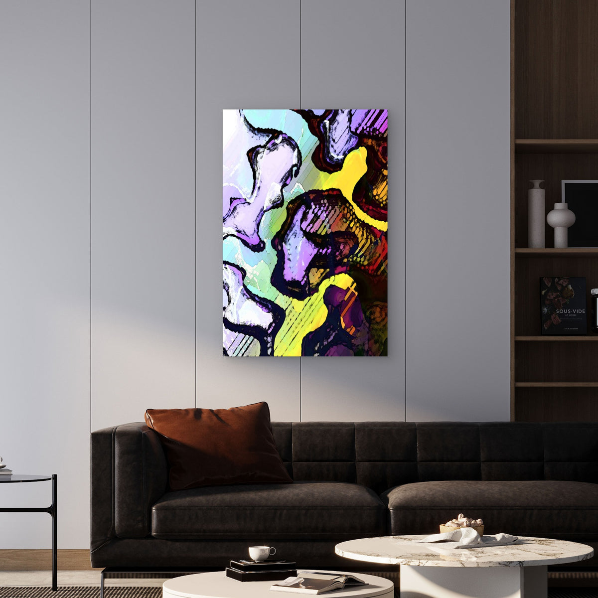 Whispers in Abstract Lavender 60x90cm Metal Print Ready to Hang