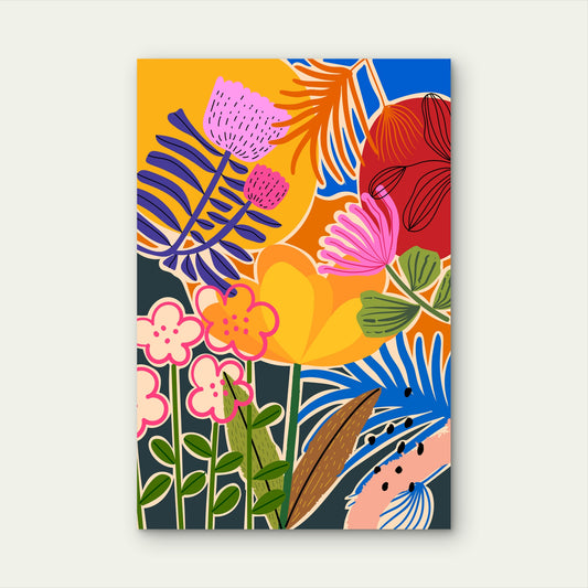 Abstract Flowers Plants Floral Nature 60x90cm Metal Print Ready to Hang