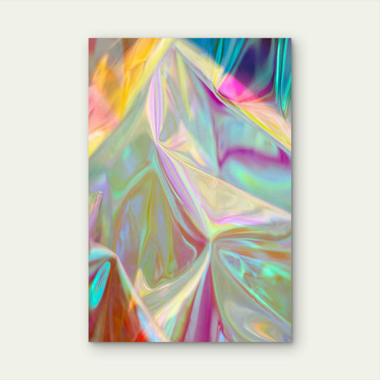 Ethereal Folds Of Neon Silk 60x90cm Metal Print Ready to Hang