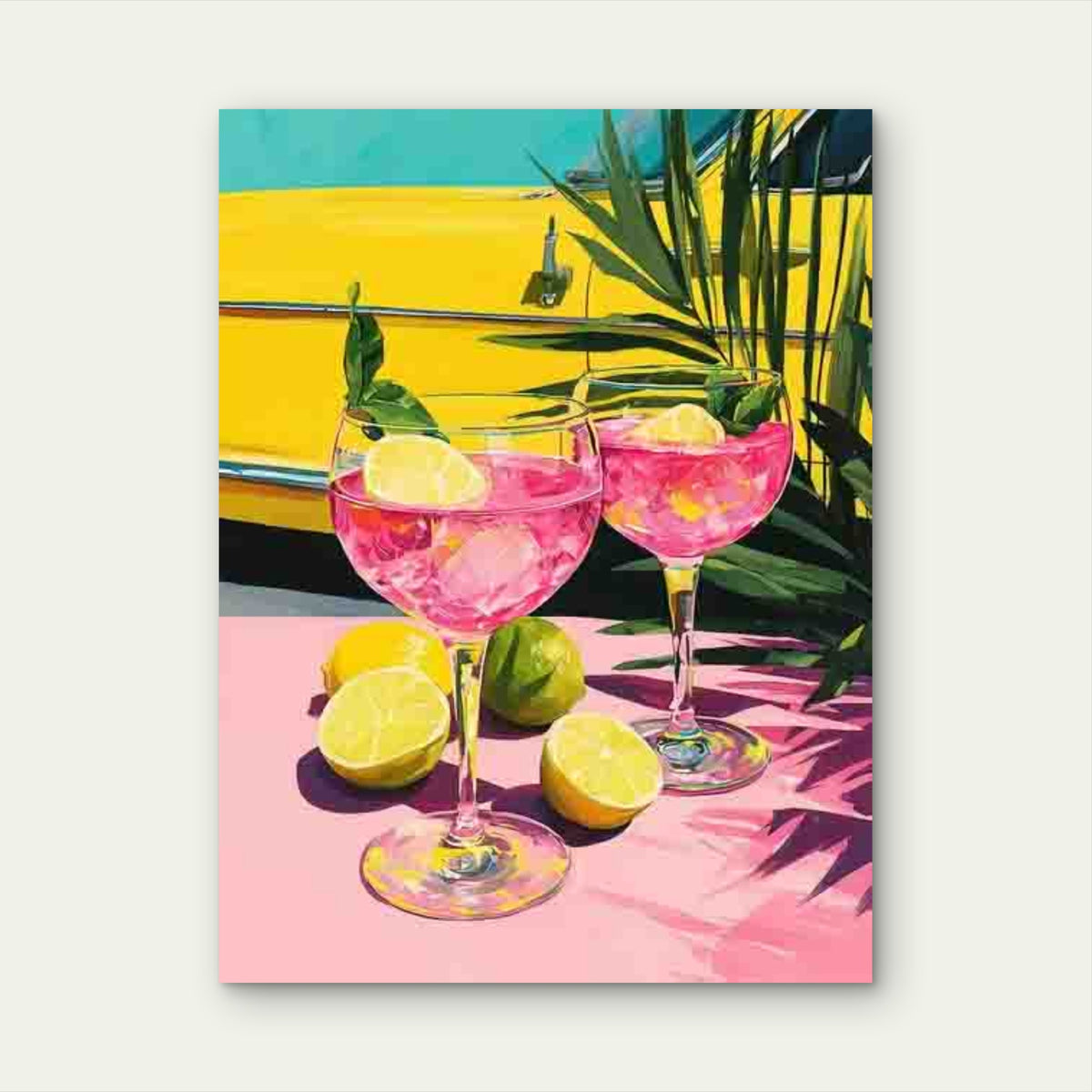 Retro Vintage Pink Roostertail Drinks Metal Print Ready to Hang