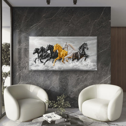 Horse Biblical Painting Wall Art Canvas Office Home Room Framed 120x60cm