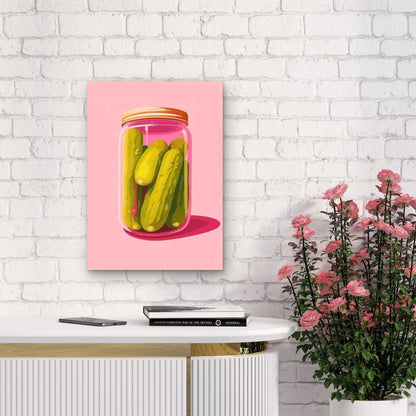 Vintage Pickle Jar Illustration 60x90cm Metal Print Ready to Hang