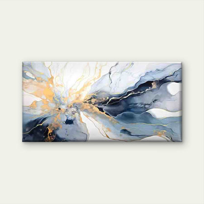 Abstract Fluid Art in Blue Wall Art Canvas Office Home Room Framed 120x60cm