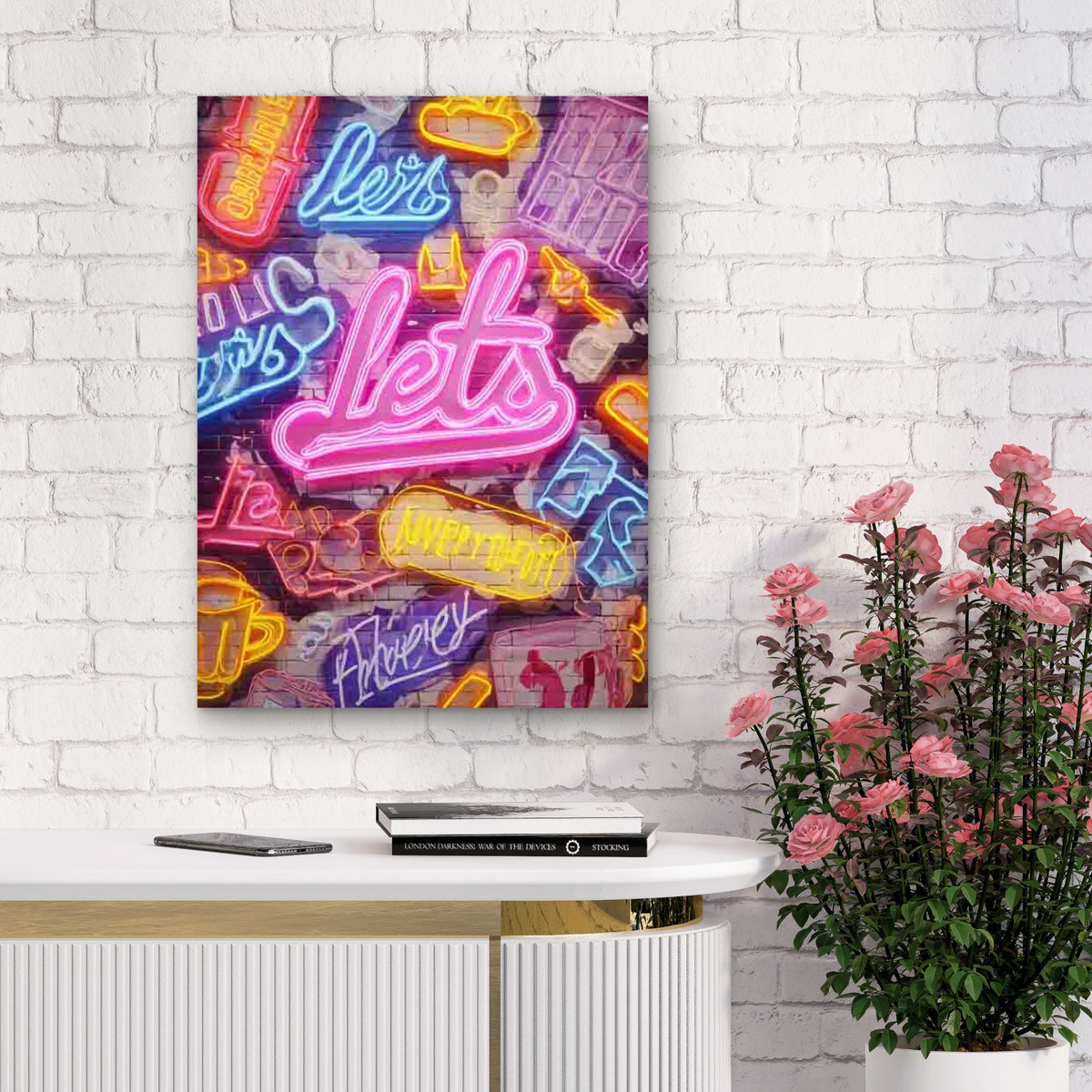 Let's Pretend This Never Happened Neon Sign Metal Print Ready to Hang