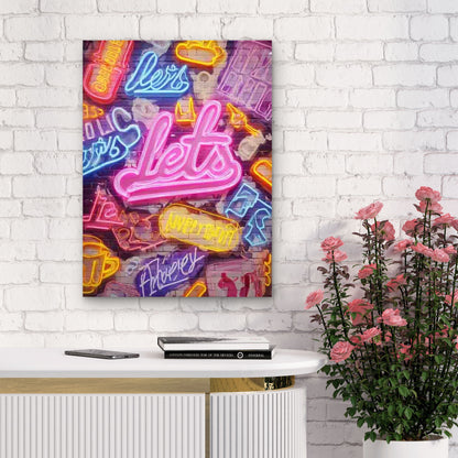 Let's Pretend This Never Happened Neon Sign Metal Print Ready to Hang