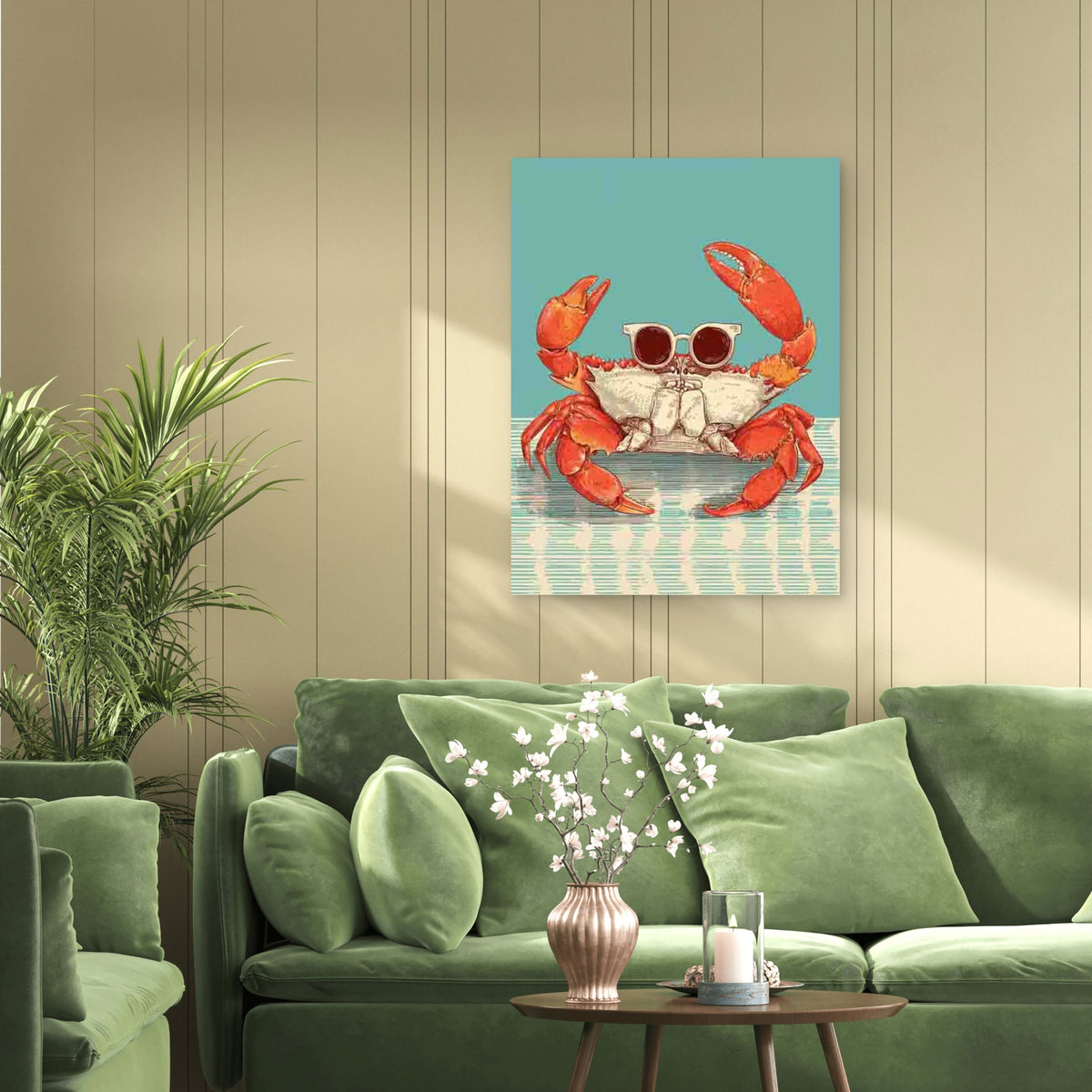 Crab Lover Club Vintage Seafood 60x90cm Metal Print Ready to Hang