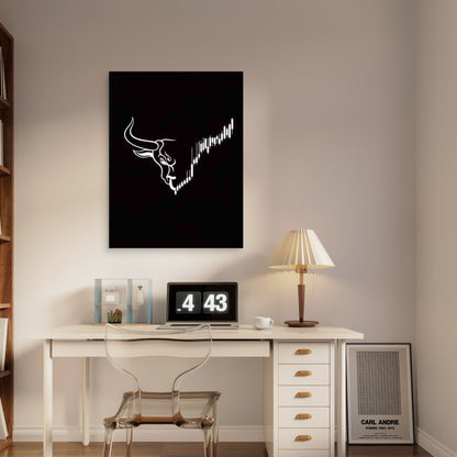Bull Market Artwork 60x90cm Metal Print Ready to Hang