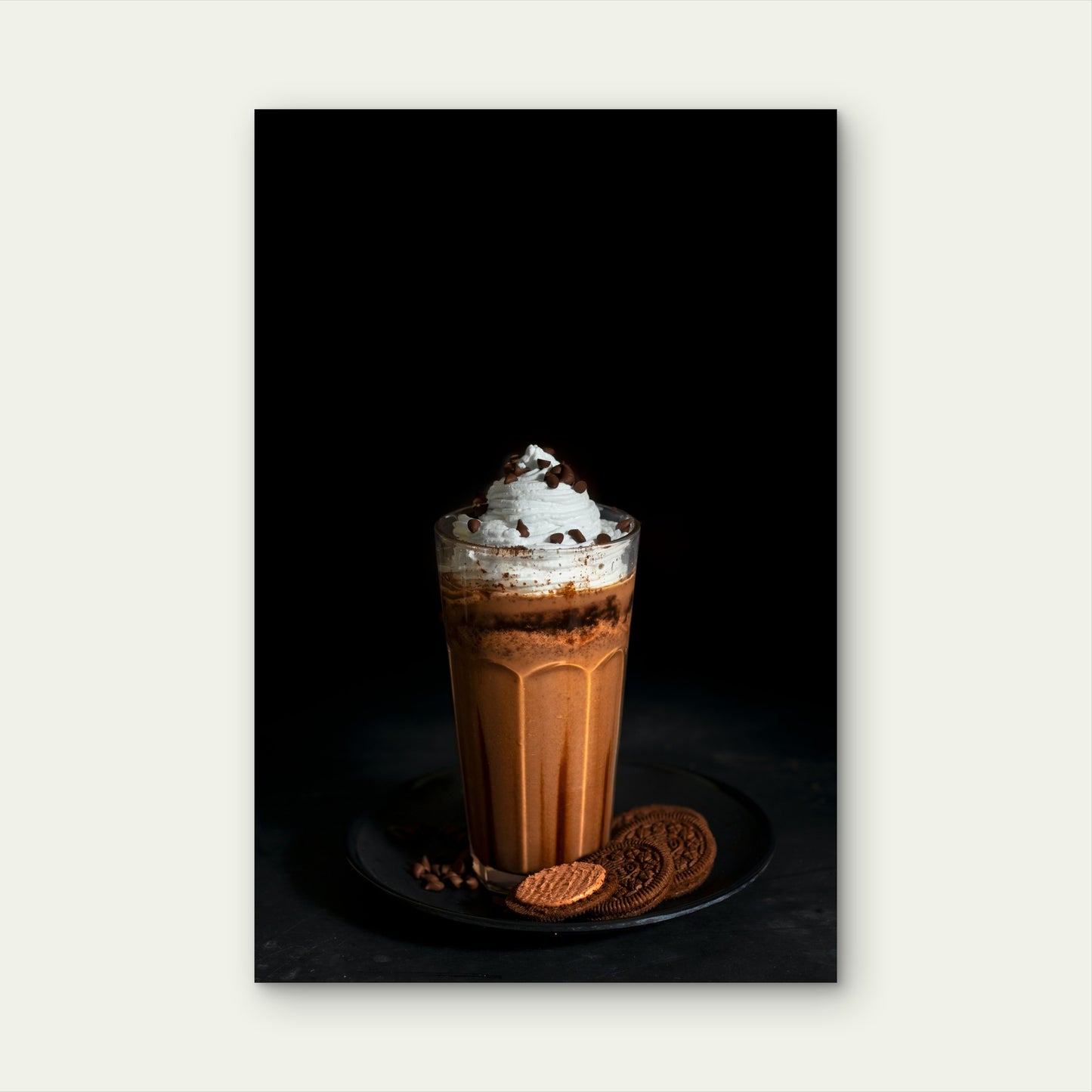 Chocolate Blended Iced Coffee Drink 40x60cm Metal Print Ready to Hang