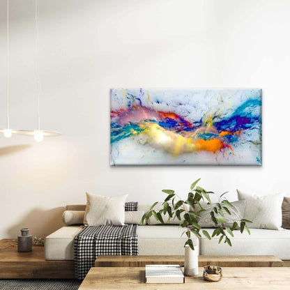 Abstract Water Flow Wall Art Canvas Office Home Room Framed 120x60cm