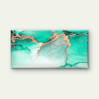 Emerald and Gold Marble Wall Art Canvas Office Home Room Framed 120x60cm
