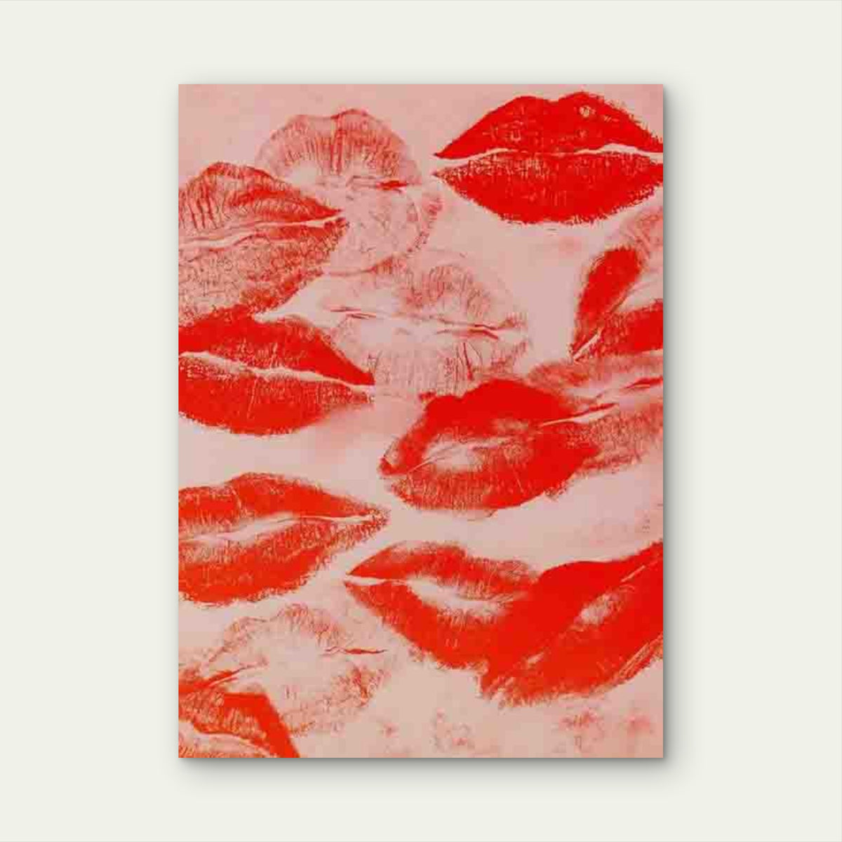 Featuring Red Lipstick Kisses 60x90cm Metal Print Ready to Hang