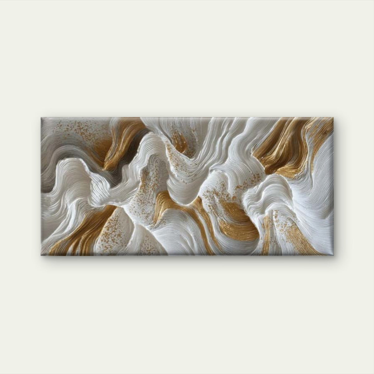 Abstract Gold Brush Stroke Wall Art Canvas Office Home Room Framed 120x60cm