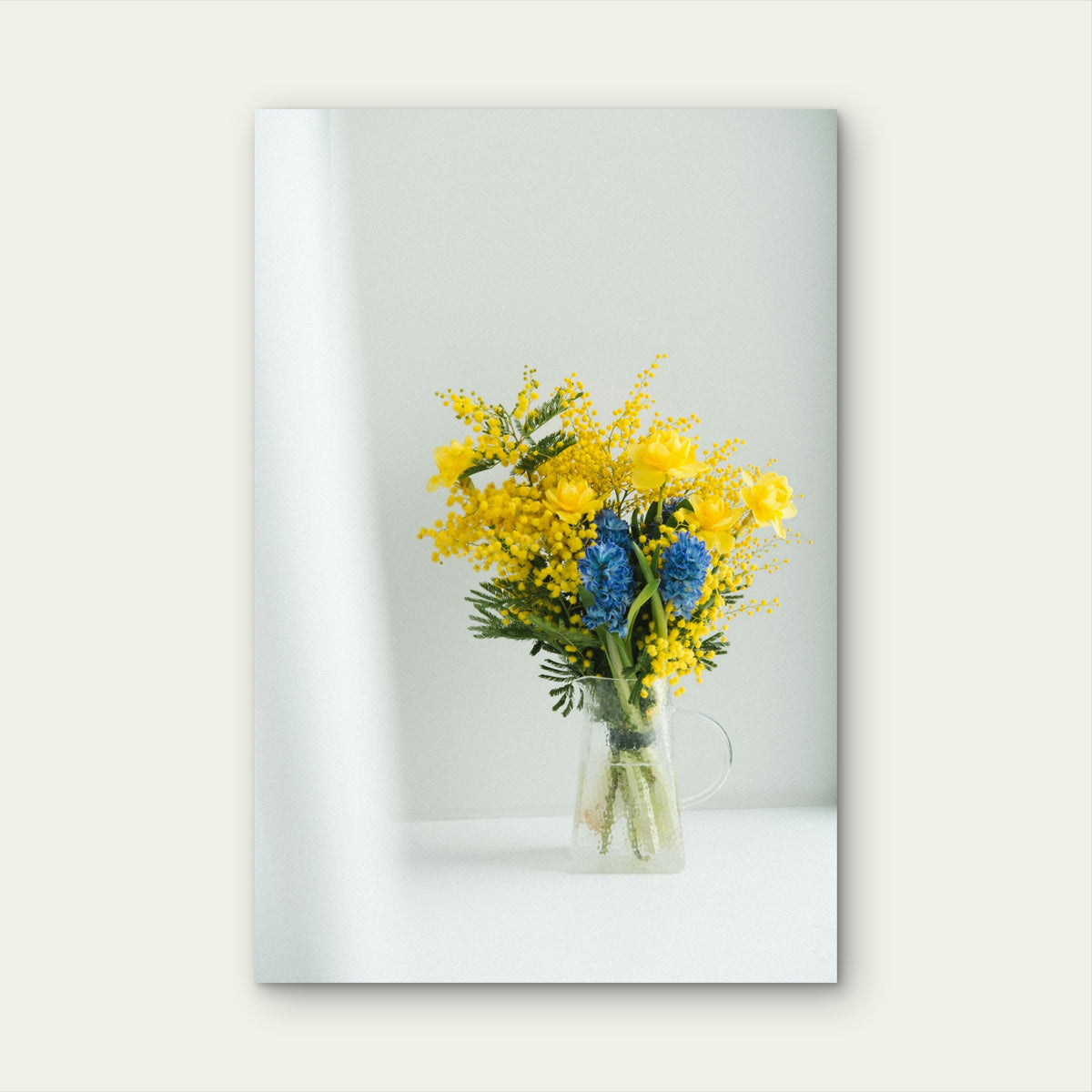 Bouquet Of Flowers In A Clear Glass Vase 40x60cm Metal Print Ready to Hang