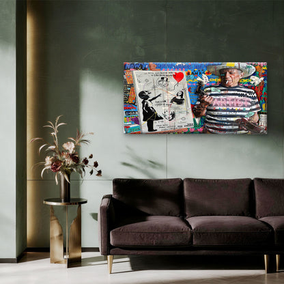 Maximalist Master Sketch Graphi Wall Art Canvas Office Home Room Framed 120x60cm