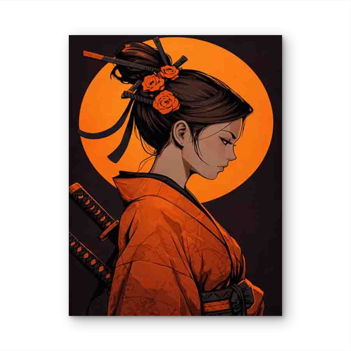 Samurai Beauty 40x60cm Metal Print Ready to Hang