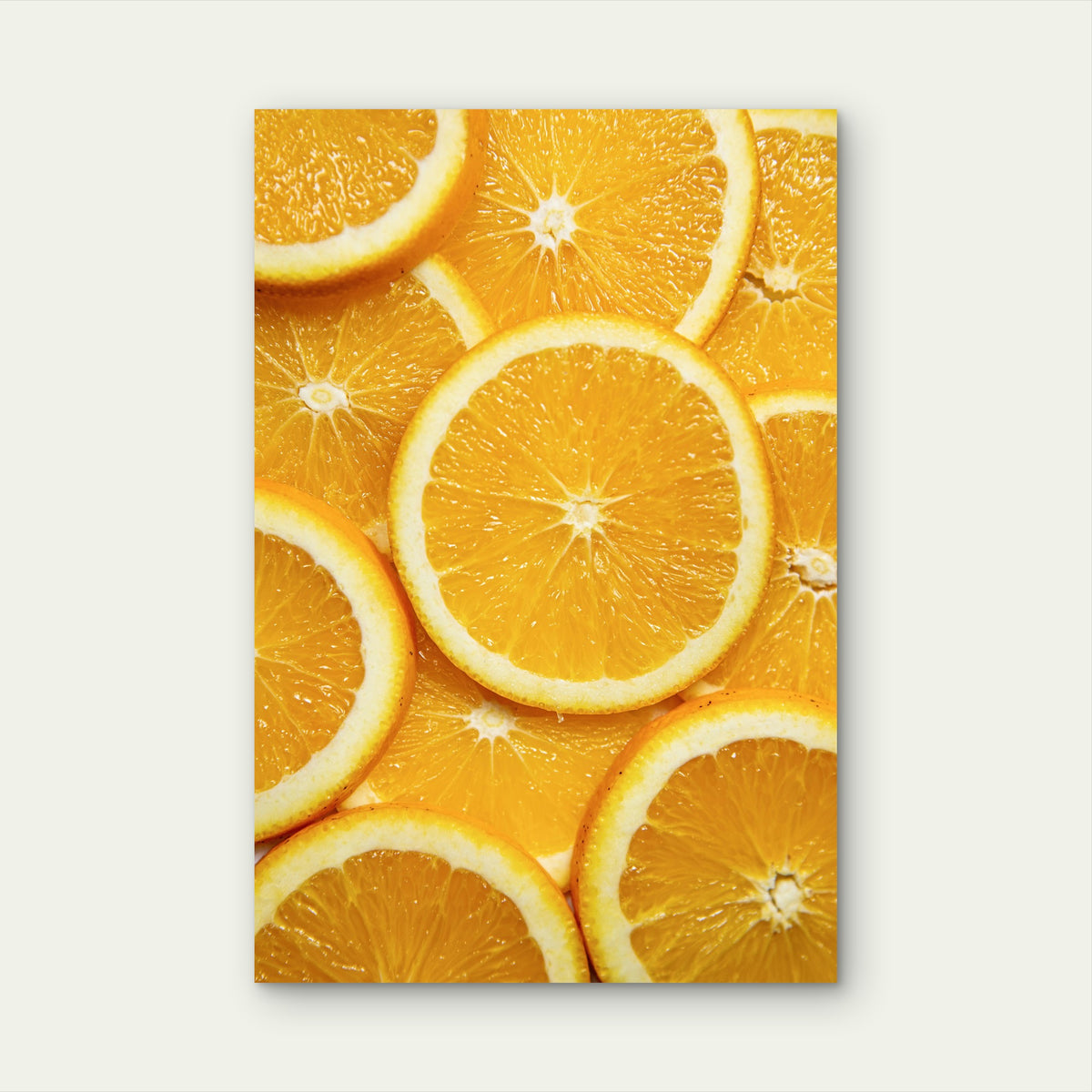 Several Cross Sections Of Oranges 40x60cm Metal Print Ready to Hang