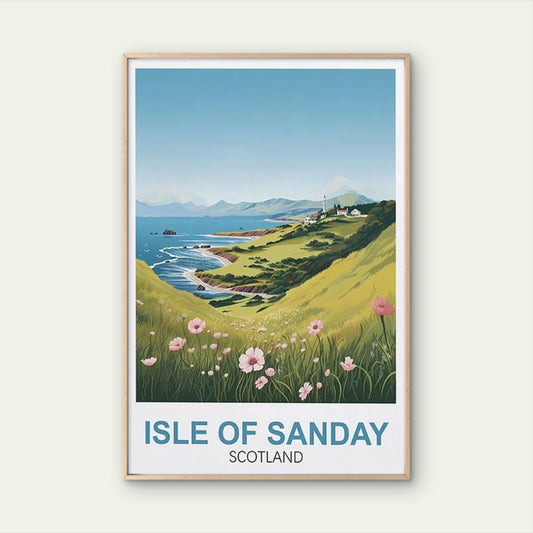 Isle of Sanday Scotland Vintage Travel Poster Print Wall Art