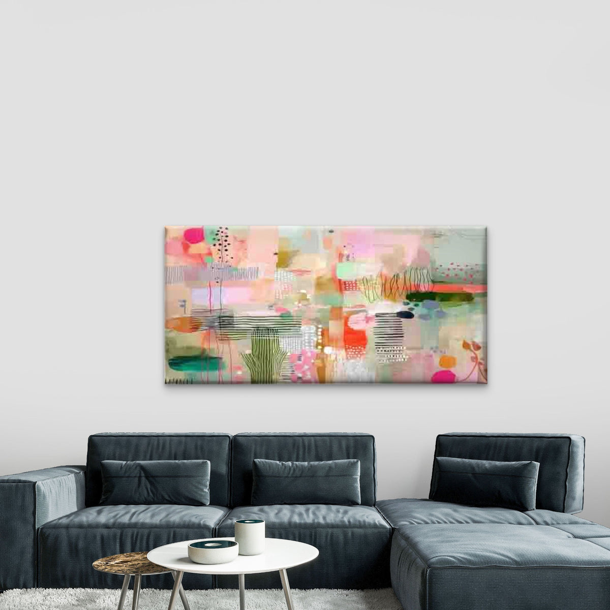 Abstract Geometric Designs Wall Art Canvas Office Home Room Framed 120x60cm
