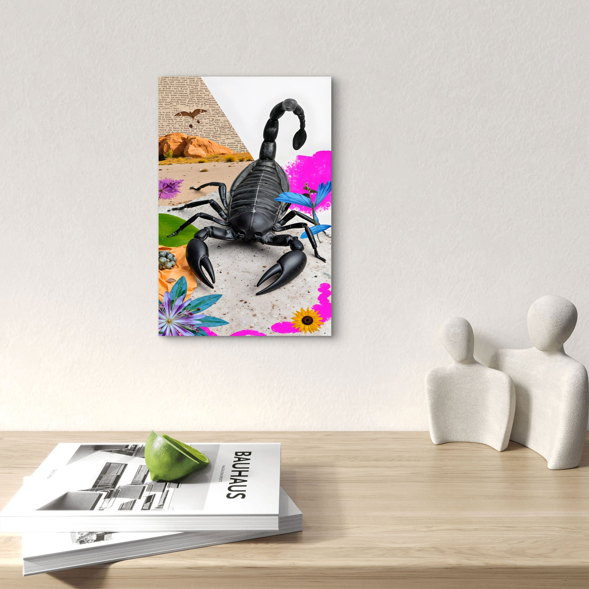Realistic Black Scorpion Decoration 60x90cm Metal Print Ready to Hang