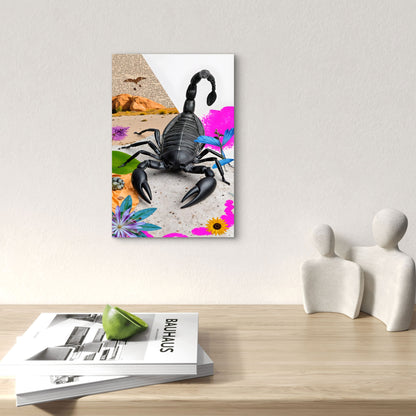 Realistic Black Scorpion Decoration 60x90cm Metal Print Ready to Hang