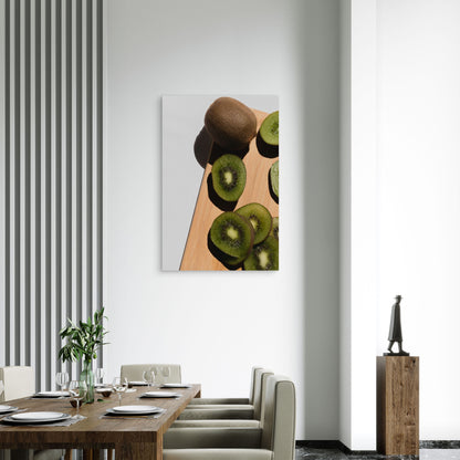 Whole And Sliced Kiwifruit 60x90cm Metal Print Ready to Hang