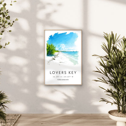 Scenic Beach View At Lovers Key Travel Poster Print Wall Art