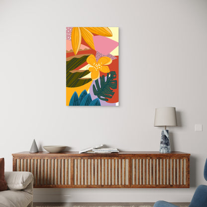 Aesthetic Abstract Plants and Flowers 60x90cm Metal Print Ready to Hang
