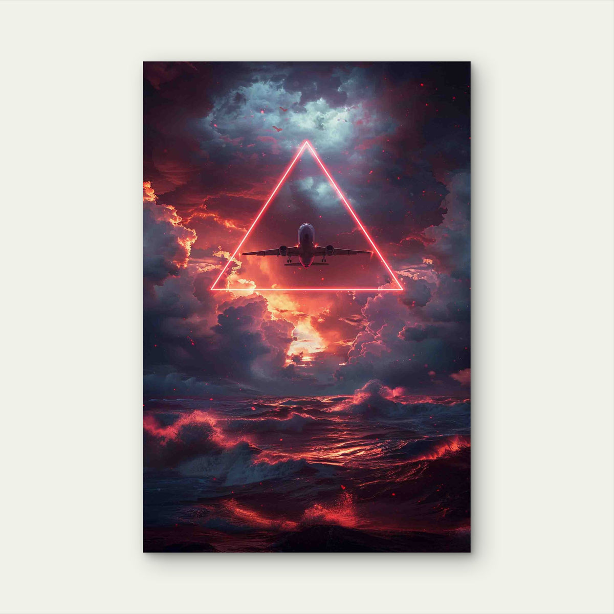 Bermuda Triangle With Mystical Neon 40x60cm Metal Print Ready to Hang