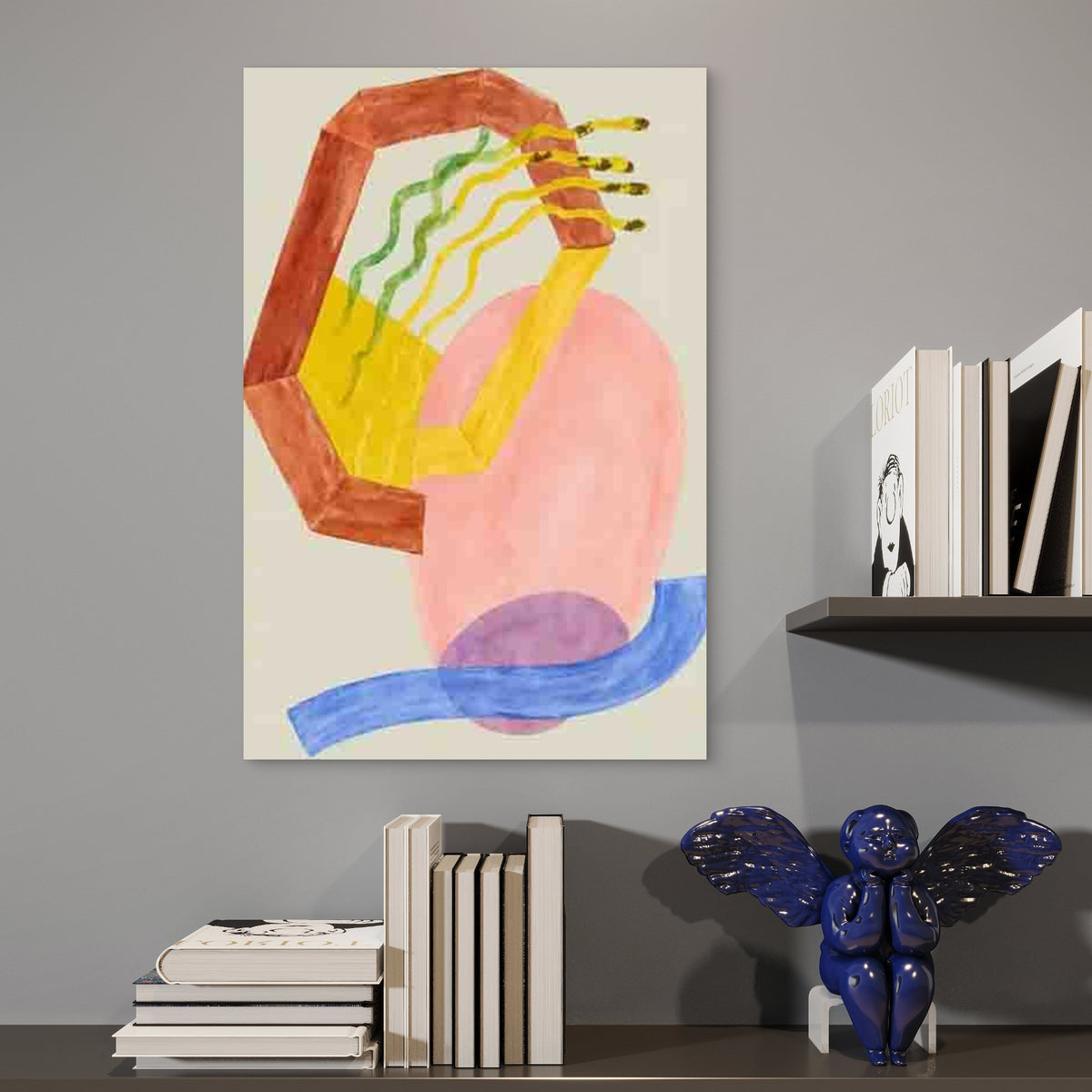 Vibrant Shapes And Flowing Lines Metal Print Ready to Hang