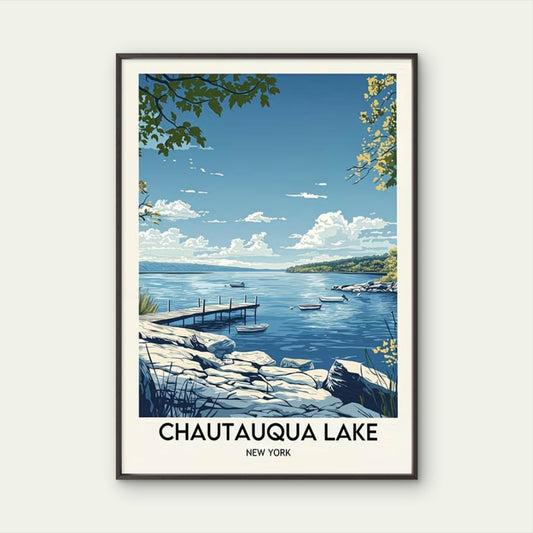 Green Leaves Framing A Perfect New York View Travel Poster Print Wall Art