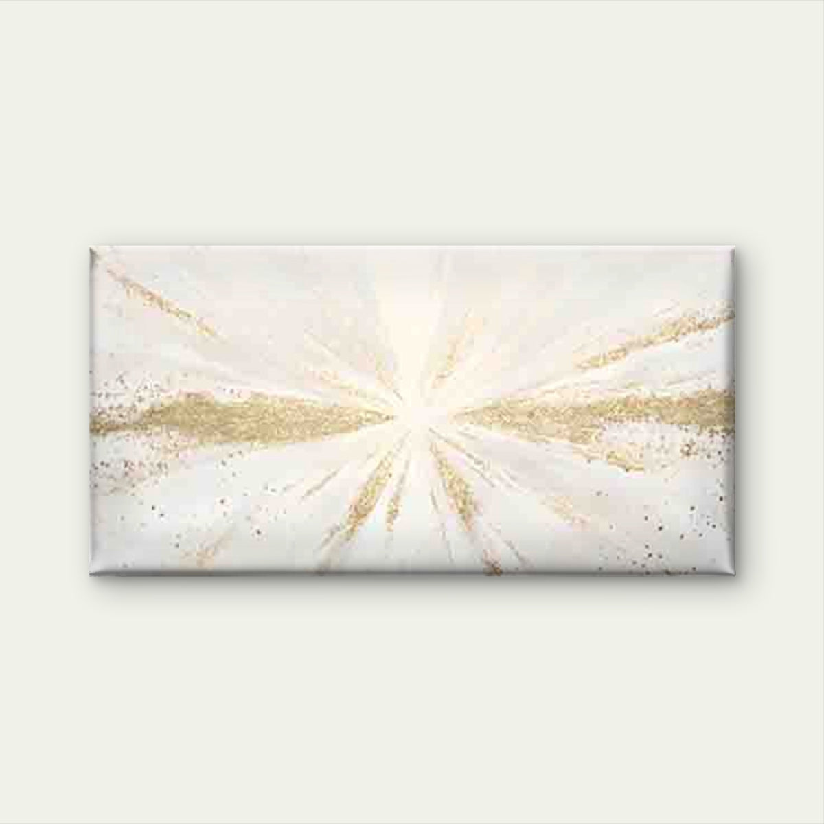 White Base with Golden Powder Wall Art Canvas Office Home Room Framed 120x60cm