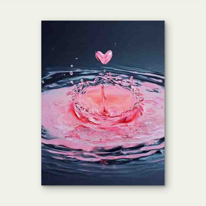 Water Drop In a Shape Of Heart Metal Print Ready to Hang