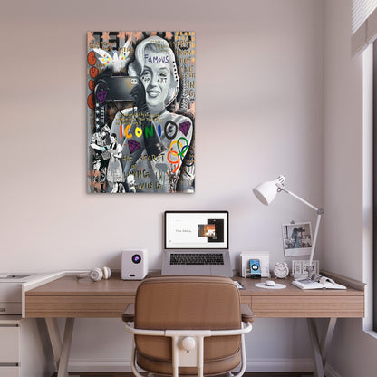 Retro Cinematic Pop Art Typography 60x90cm Metal Print Ready to Hang