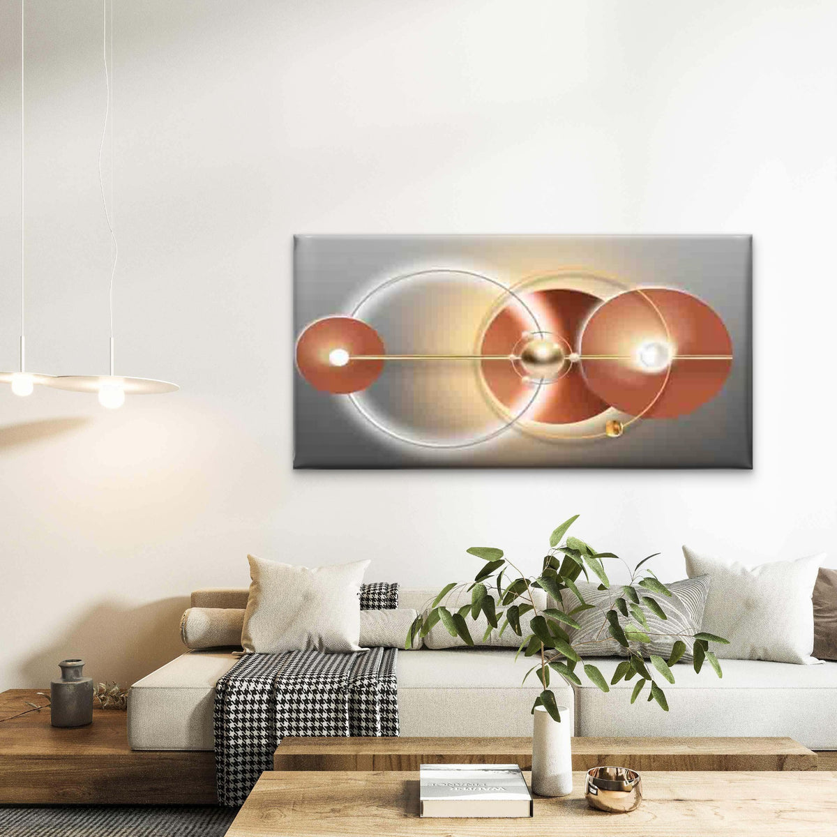 Atomic Structure Illustration Wall Art Canvas Office Home Room Framed 120x60cm