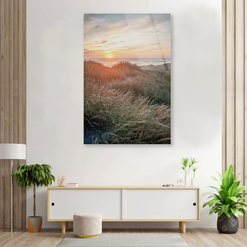 Sunset On the Danish Beach Portrait Photograph Acrylic Glass Print Tempered Glass Wall Art 100% Made in Australia Ready to Hang