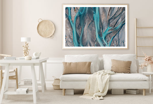 Blue Braided River in New Zealand Home Decor Premium Quality Poster Print Choose Your Sizes