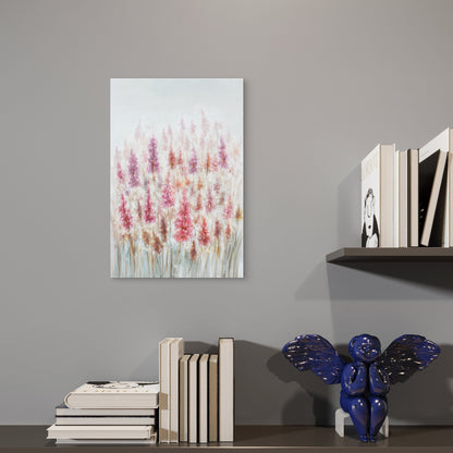 Neutral Pink Purple Wildflower Field Meadow 40x60cm Metal Print Ready to Hang