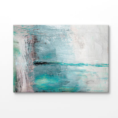 Bella Home Light Blue Abstract Painting Print Canvas Ready to hang