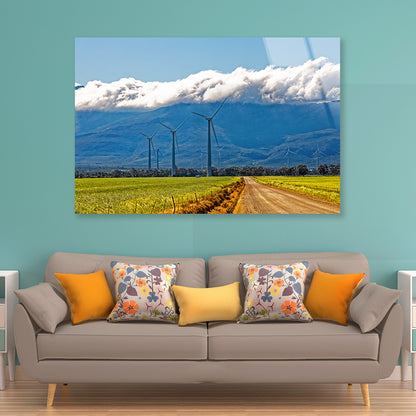 Wind Turbines and Heavy Clouds Acrylic Glass Print Tempered Glass Wall Art 100% Made in Australia Ready to Hang