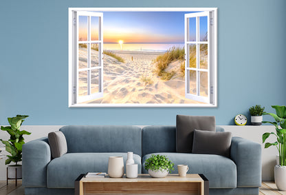 Sunset Beach with Window Stunning Design Print 100% Australian Made