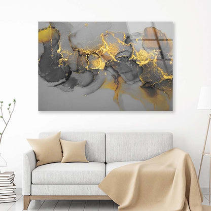 Black Blot Painting Acrylic Glass Print Tempered Glass Wall Art 100% Made in Australia Ready to Hang