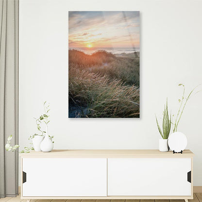 Sunset On the Danish Beach Portrait Photograph Acrylic Glass Print Tempered Glass Wall Art 100% Made in Australia Ready to Hang