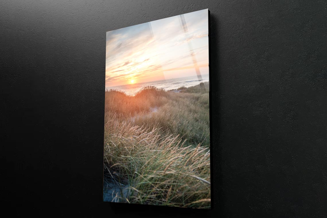 Sunset On the Danish Beach Portrait Photograph Acrylic Glass Print Tempered Glass Wall Art 100% Made in Australia Ready to Hang